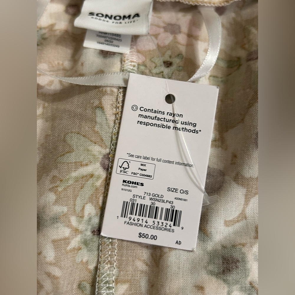 NWT. Sonoma Floral Yellow Kimono Cardigan - Picture 7 of 7